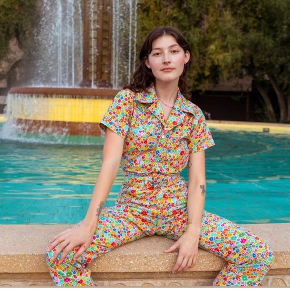 Big Bud Press Blossom Short Sleeve Jumpsuit - Picture 1 of 10